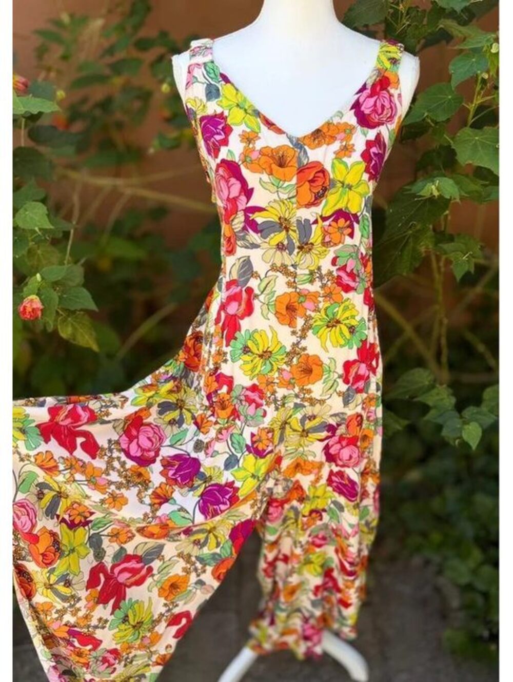 Ivy Street One Piece Jumpsuit Floral Cropped Pant Length Romper Size XL